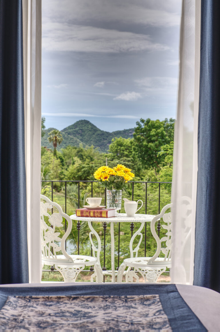 Terrace with view on garden and landscape surrounding Hua Hin