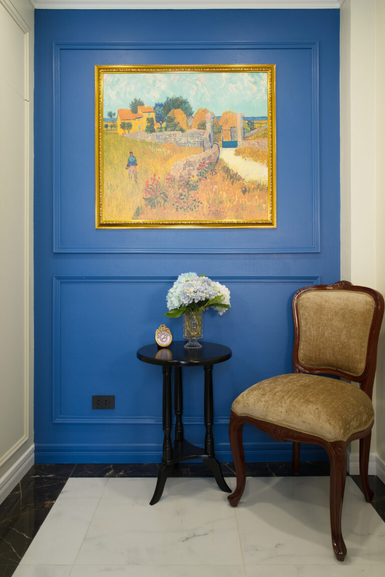 Bathroom with closet and sitting area / painting decoration