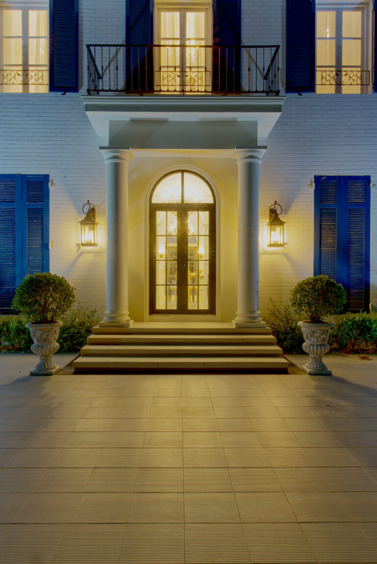 Entrance of the house at night