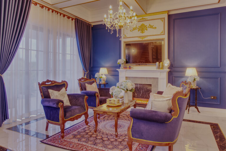 Perspective of living room viewed from dining area with access to garden
