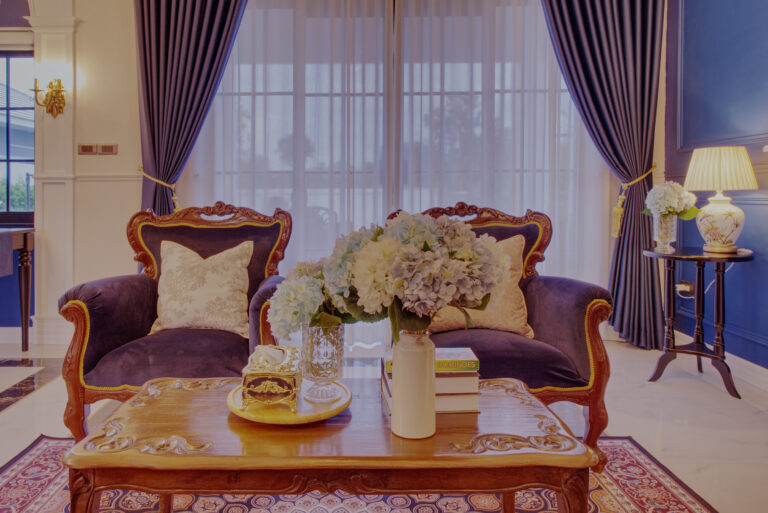 Living room area facing the door to garden